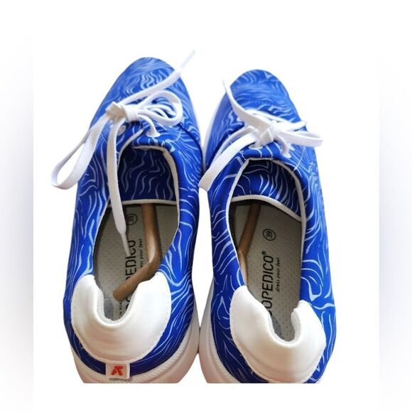 ARCOPEDICO L76 BLUE WHITE SWIRL SNEAKERS, MIB, SZ 41, 40, 39 - Picture 3 of 8